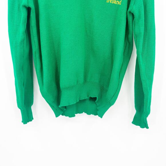 Traditional Craft Mens Vintage Preppy Clover Ireland Sweater Size M Kelly Green - Picture 3 of 7